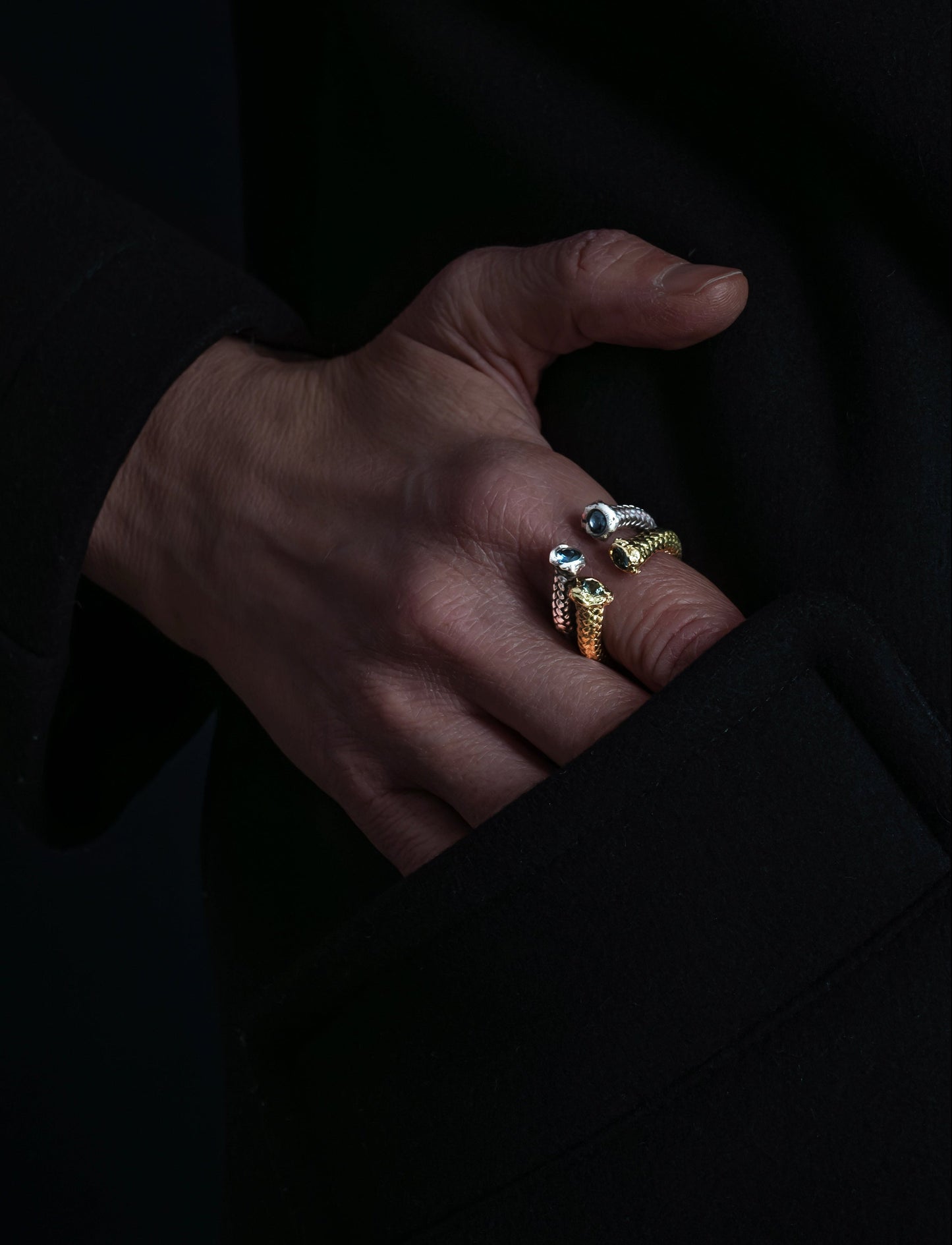 Wearable art jewelry by Angela Lago