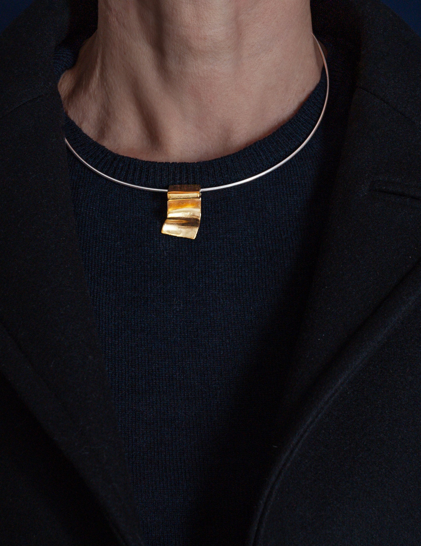 Golden wave choker - Gold Plated Brass Version
