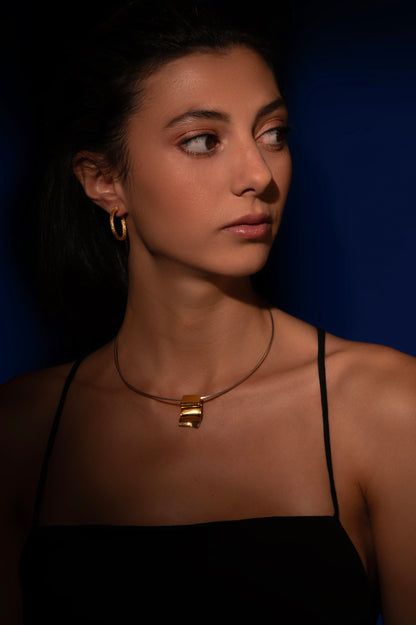 Golden wave choker - Gold Plated Brass Version