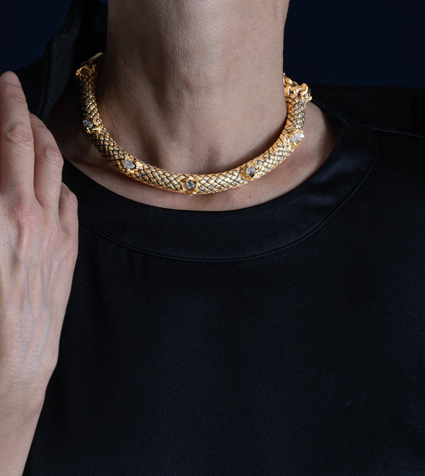 Wearable art jewelry one of a kind by Angela Lago