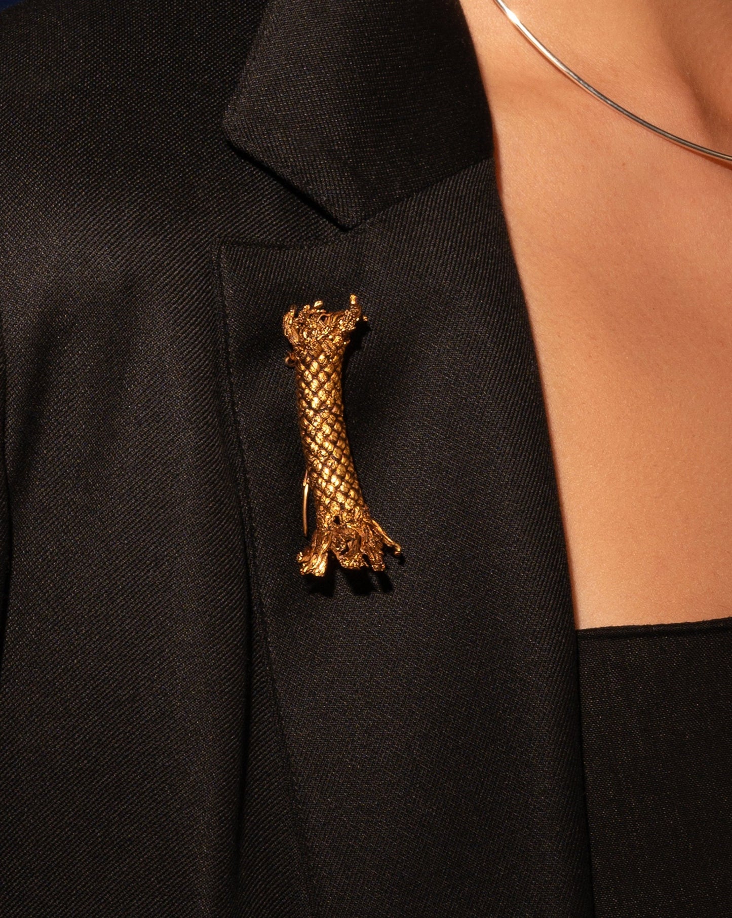 Old Rope Gold Vermeil Brooch